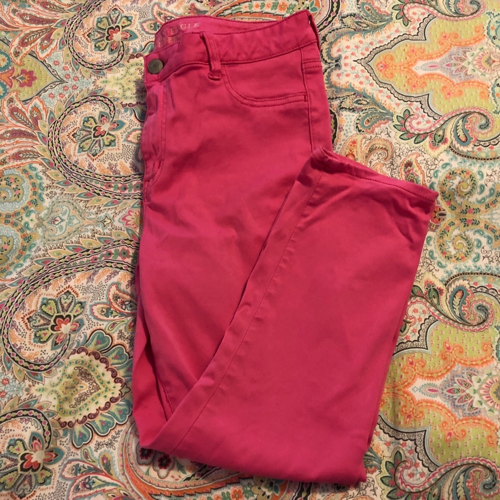 Hot pink American Eagle stretch leggings
